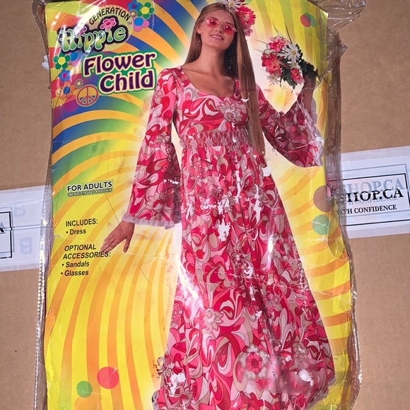 Generation hippie flower child ( adult costume) - Picture 2 of 2